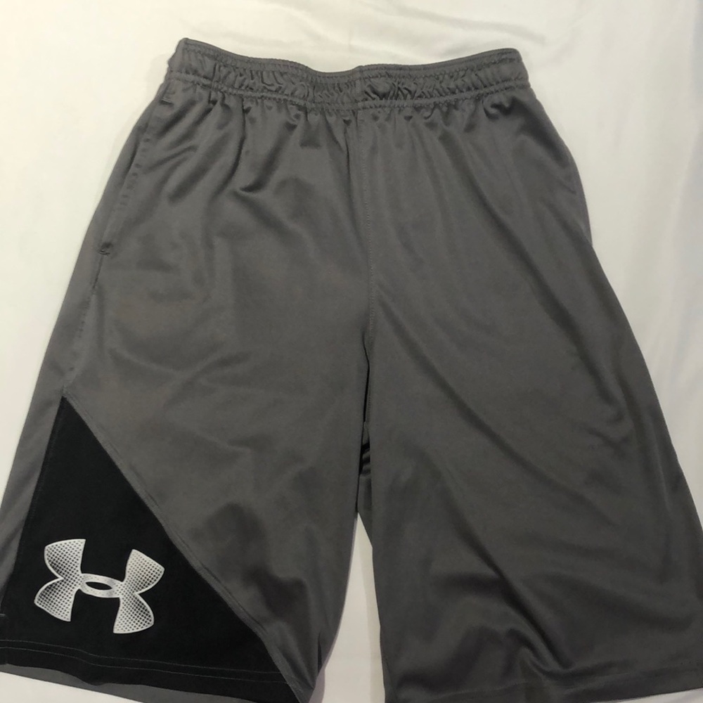 Boys Grey Under Armour Athletic Shorts